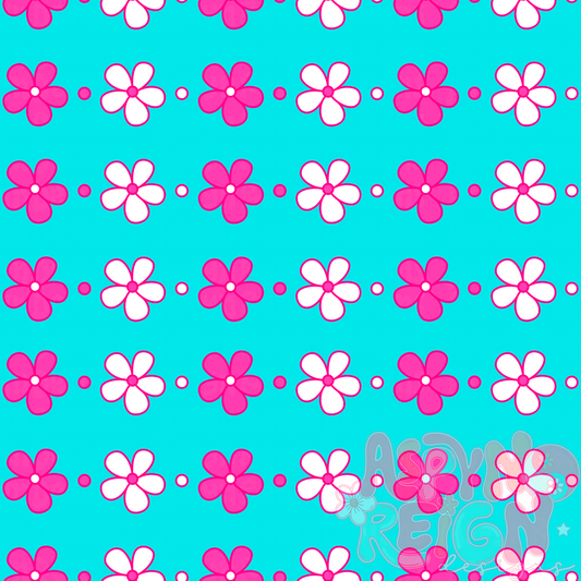 Summer Flowers | teal background