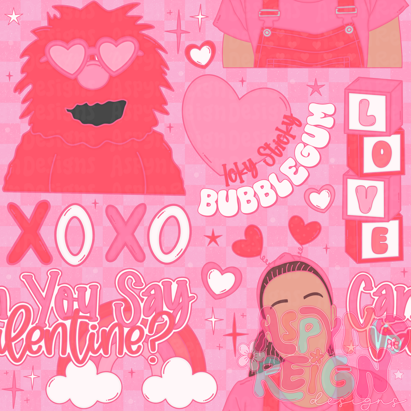 “Can You Say” Vday | Checkered Background
