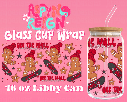 Skater Gingerbreads | 16 oz Libbey Cup Wrap PNG