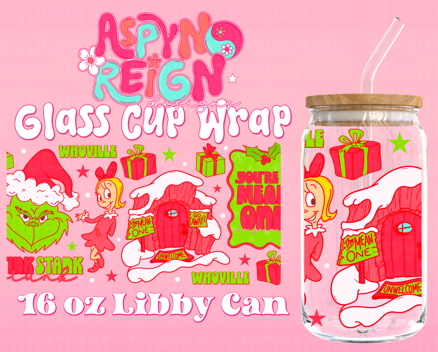 Green Guy | 16 oz Libbey Cup Wrap PNG