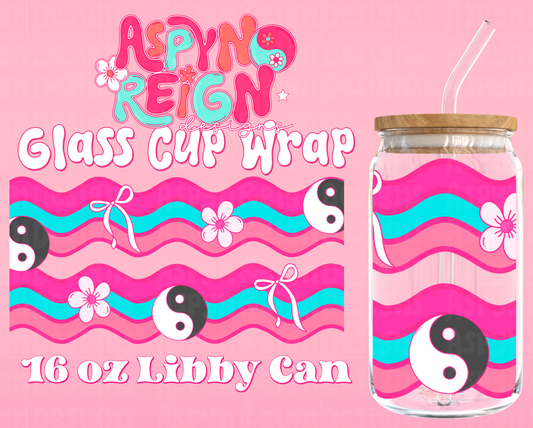Groovy Wavy Lines | 16 oz Libbey Cup Wrap PNG
