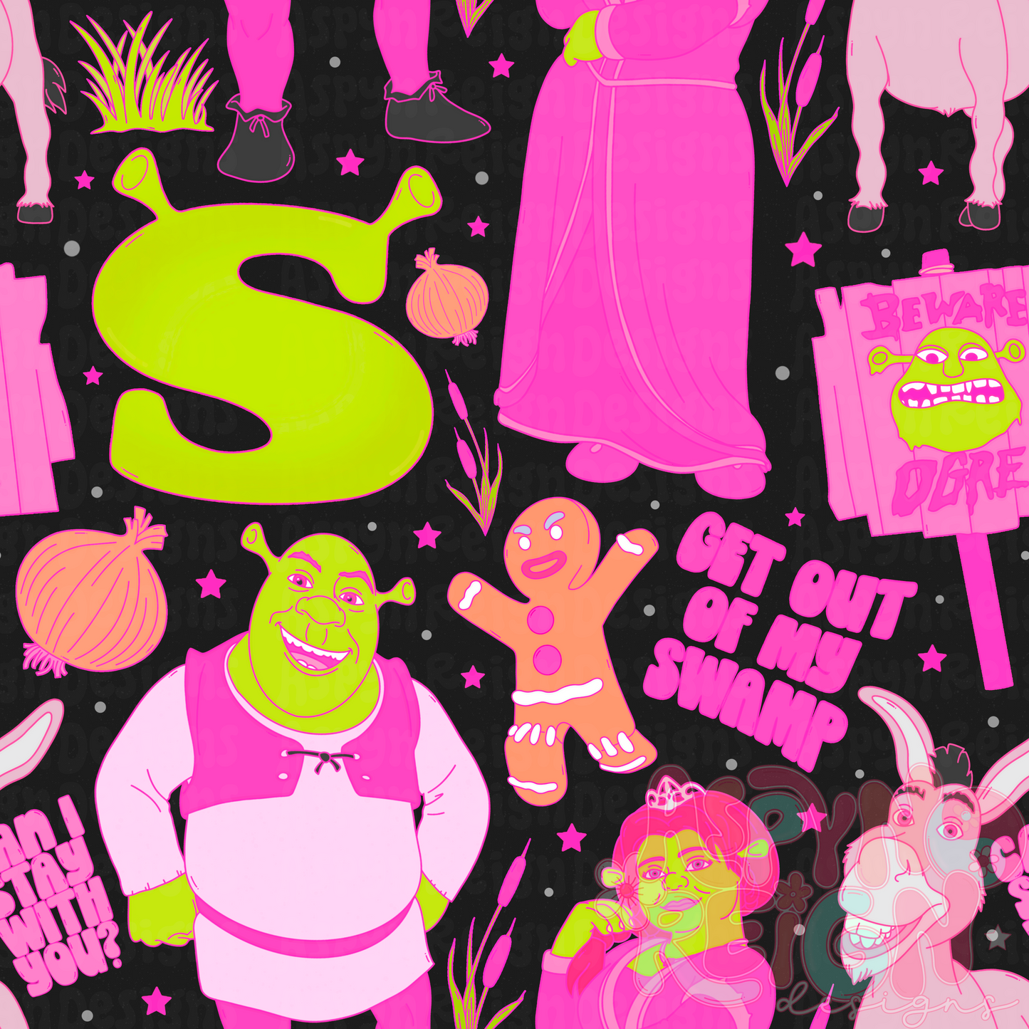 Girly Get Out of My Swamp | Black Background