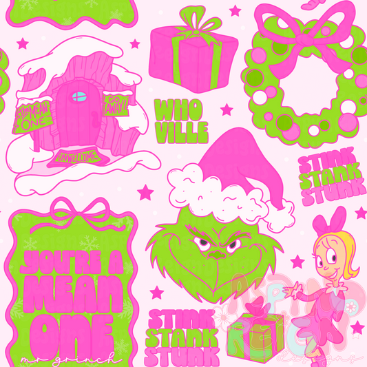 Girly Green Guy | Beige Background