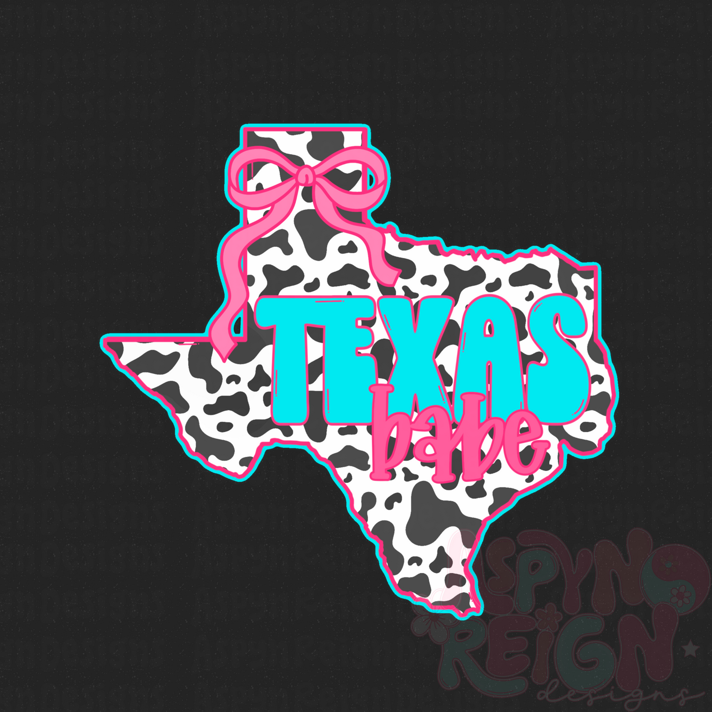 Cow Print Texas Babe | PNG