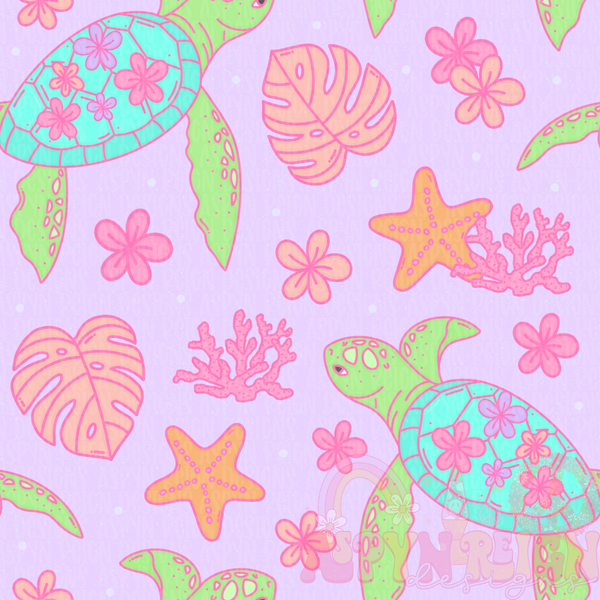 Sea Turtles | Purple Background – Aspyn Reign Designs
