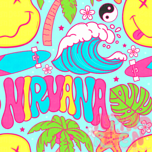 Girly Smiley Summer | Blue Background