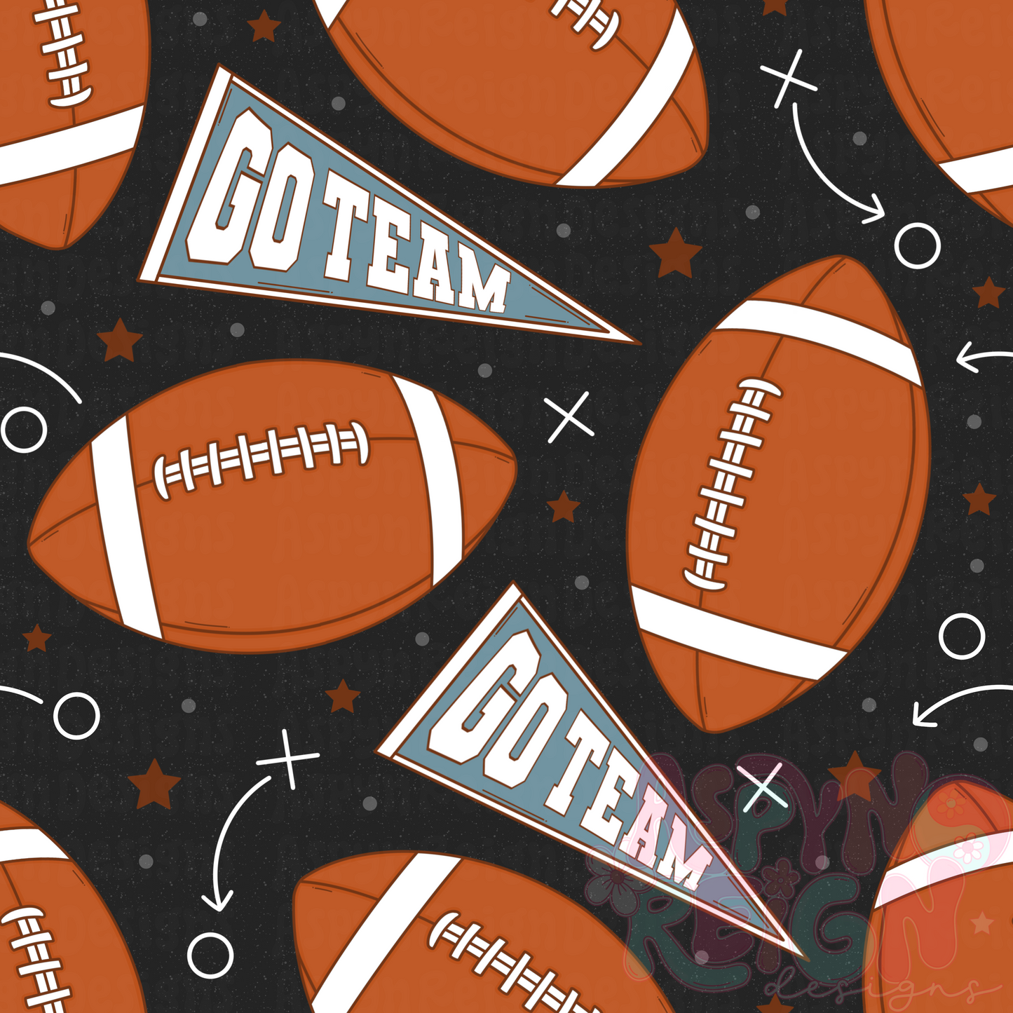 Footballs | Black Background
