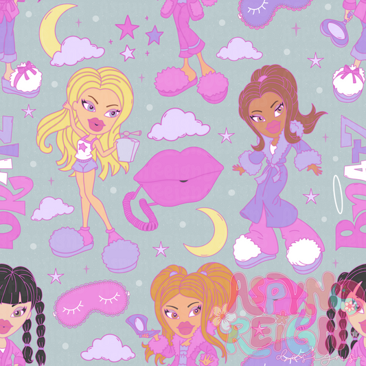Sleepover Dolls | Teal Background