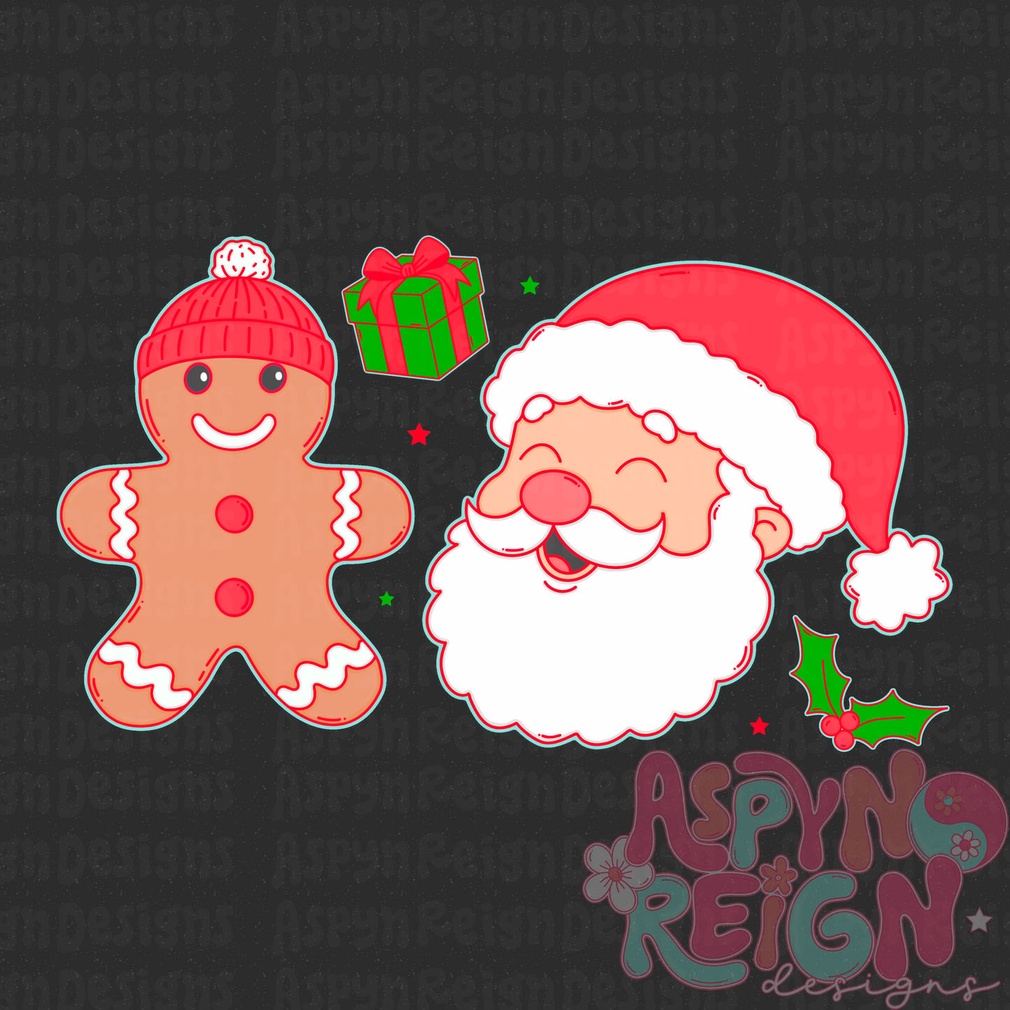 Santa & Gingerbread | PNG