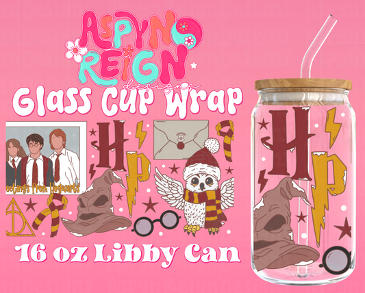 HP Christmas | 16 oz Libbey Cup Wrap PNG