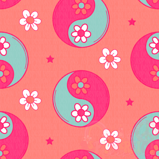 Summer Yin Yang | Peach Background
