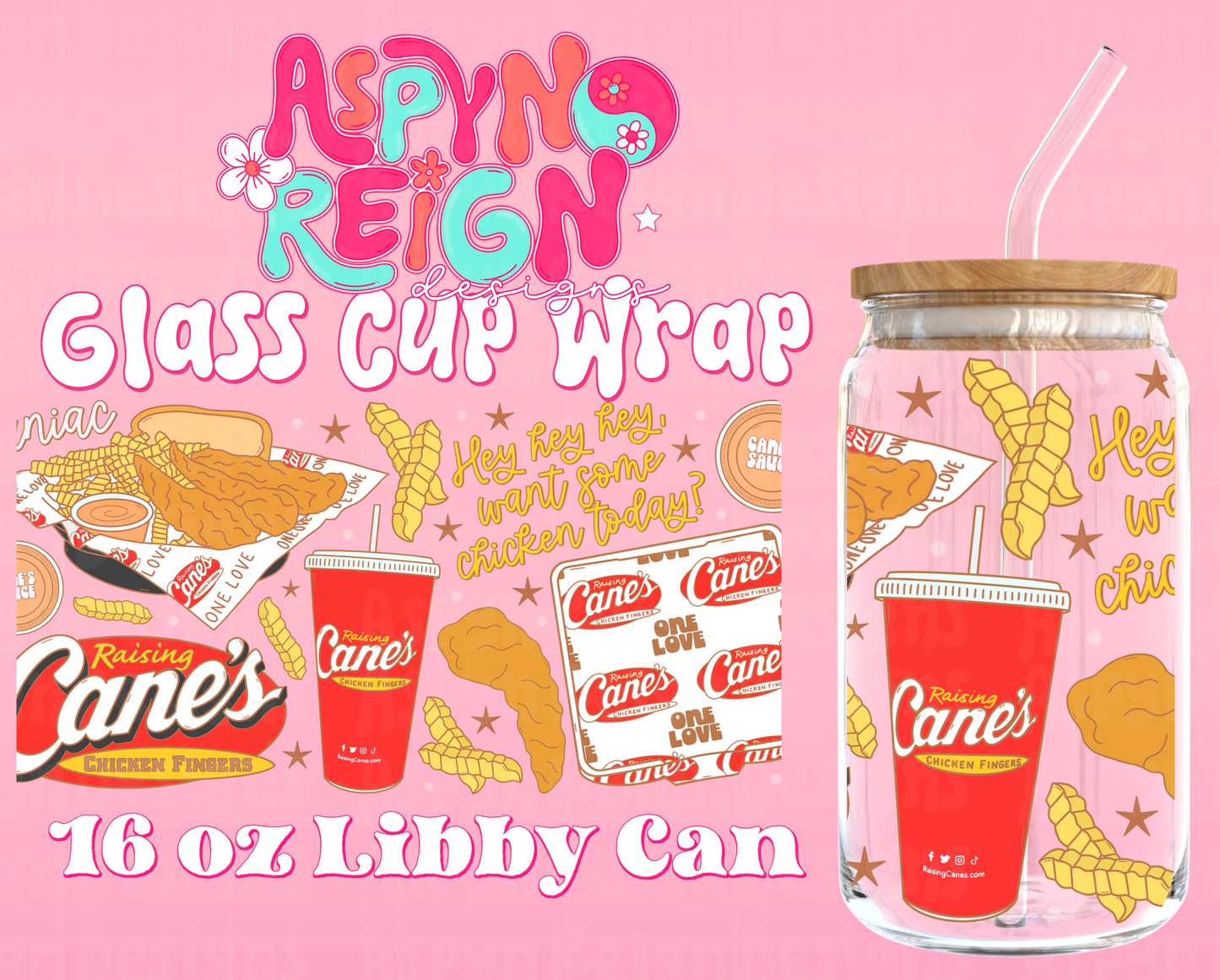 RC Chicken | 16 oz Libbey Cup Wrap PNG
