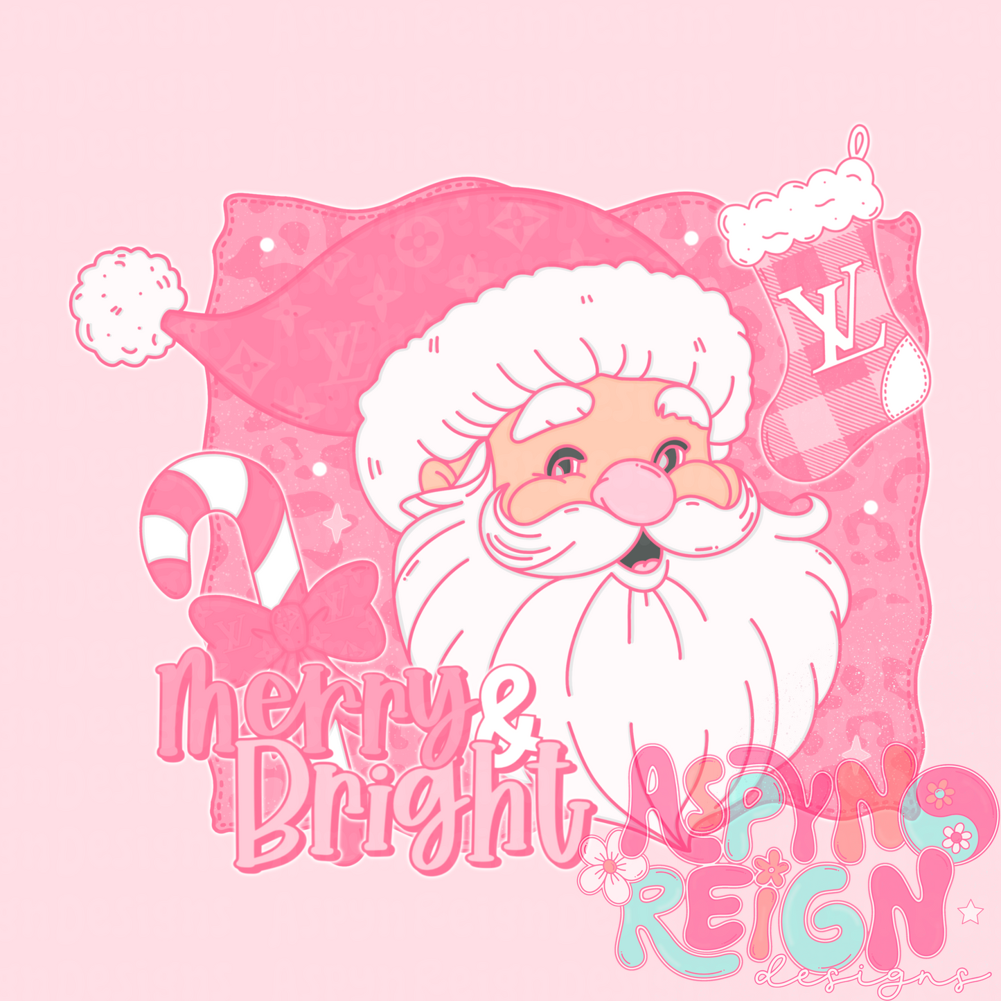 Boujee Santa Patchwork | PNG