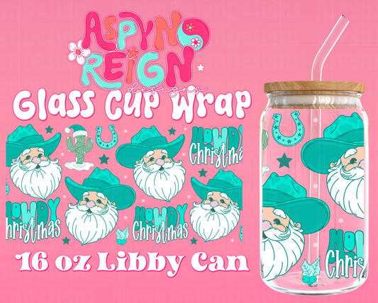 Howdy Christmas | 16 oz Libbey Cup Wrap PNG