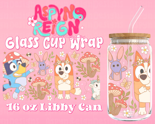 Cottagecore Heelers | 16 oz Libbey Cup Wrap PNG