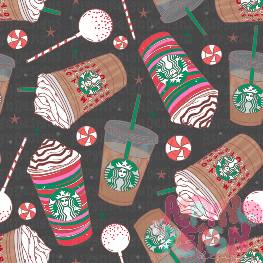 Christmas Sbux Coffees | Black Background