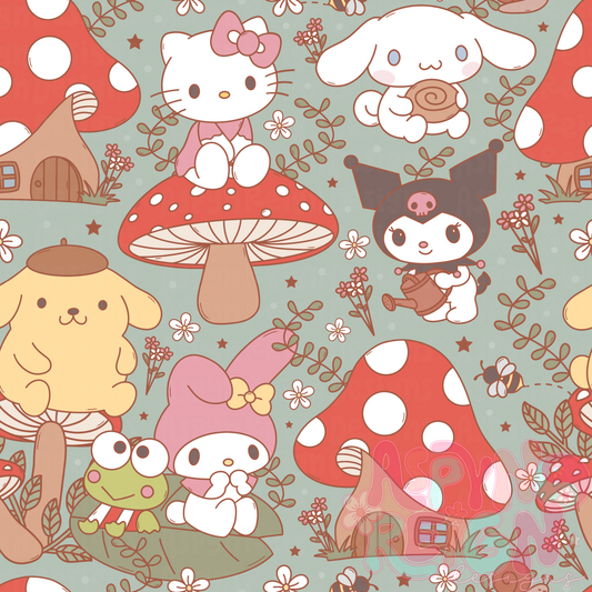 Cottagecore Sanr!o | Green Background