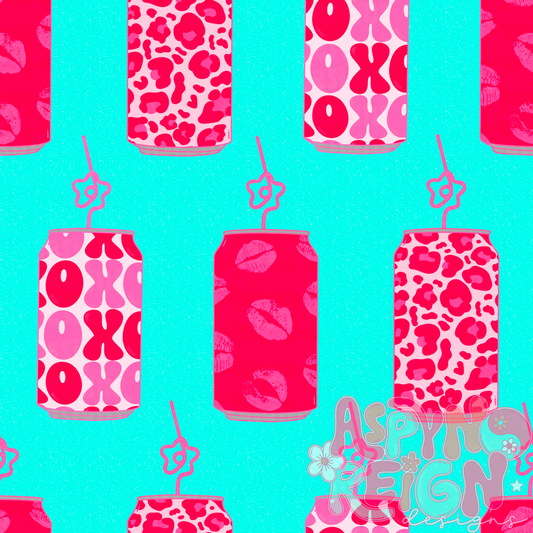Vday Sodas | Blue Background