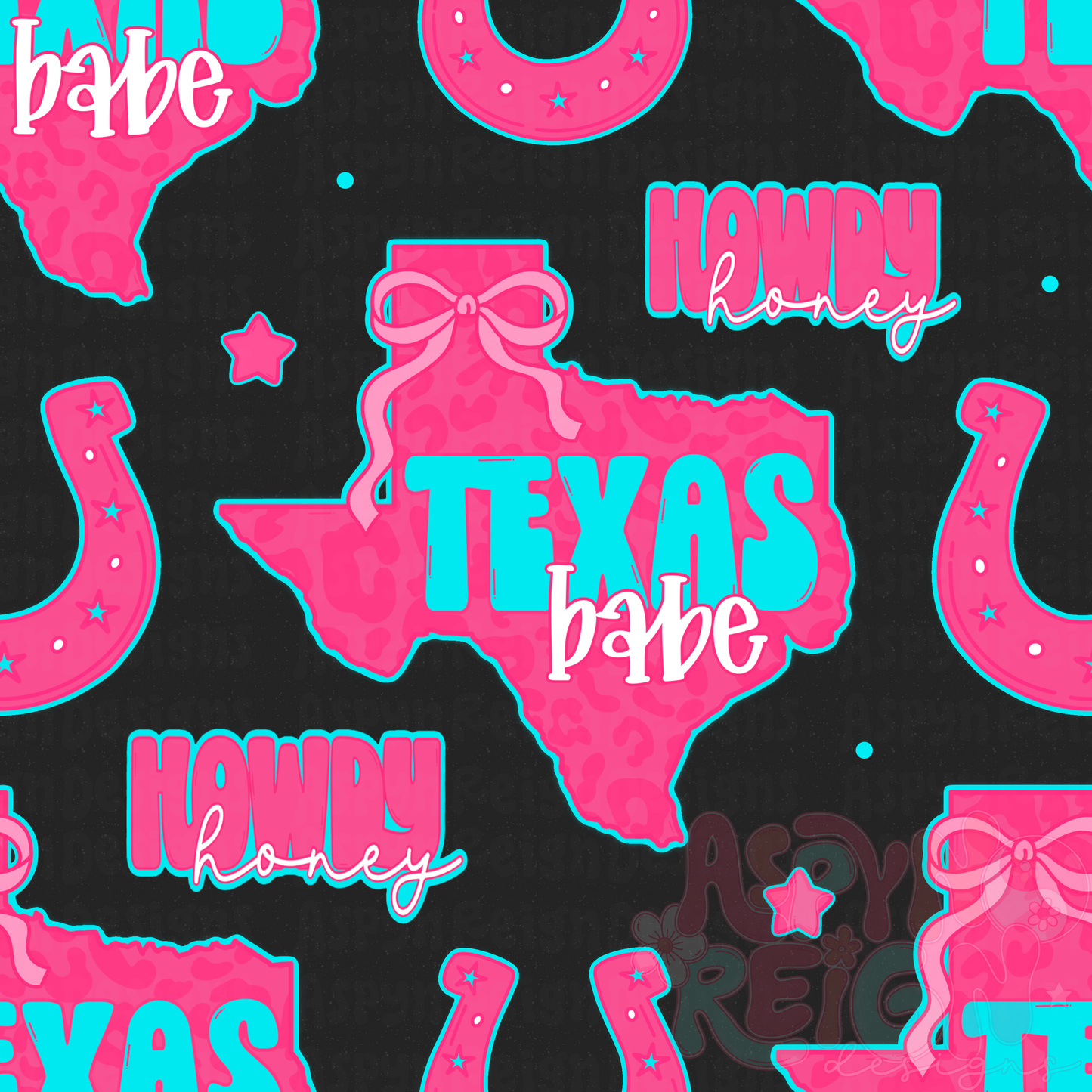 Pink Texas Babe | Black Background