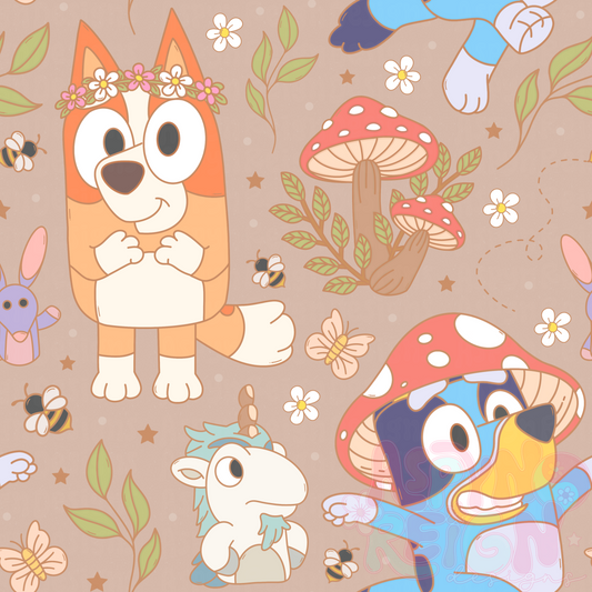 Cottagecore Heelers | Tan Background