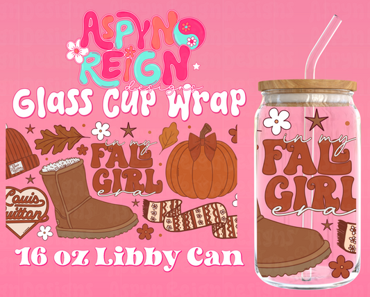 Boujee Fall Girl | 16 oz Libbey Cup Wrap PNG