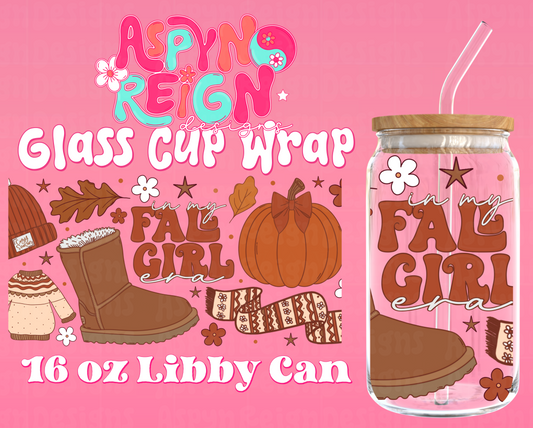 Fall Girl | 16 oz Libbey Cup Wrap PNG