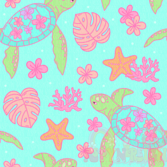 Sea Turtles | Blue Background