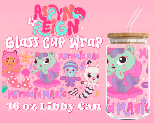 Mermaid Magic | 16 oz Libbey Cup Wrap PNG