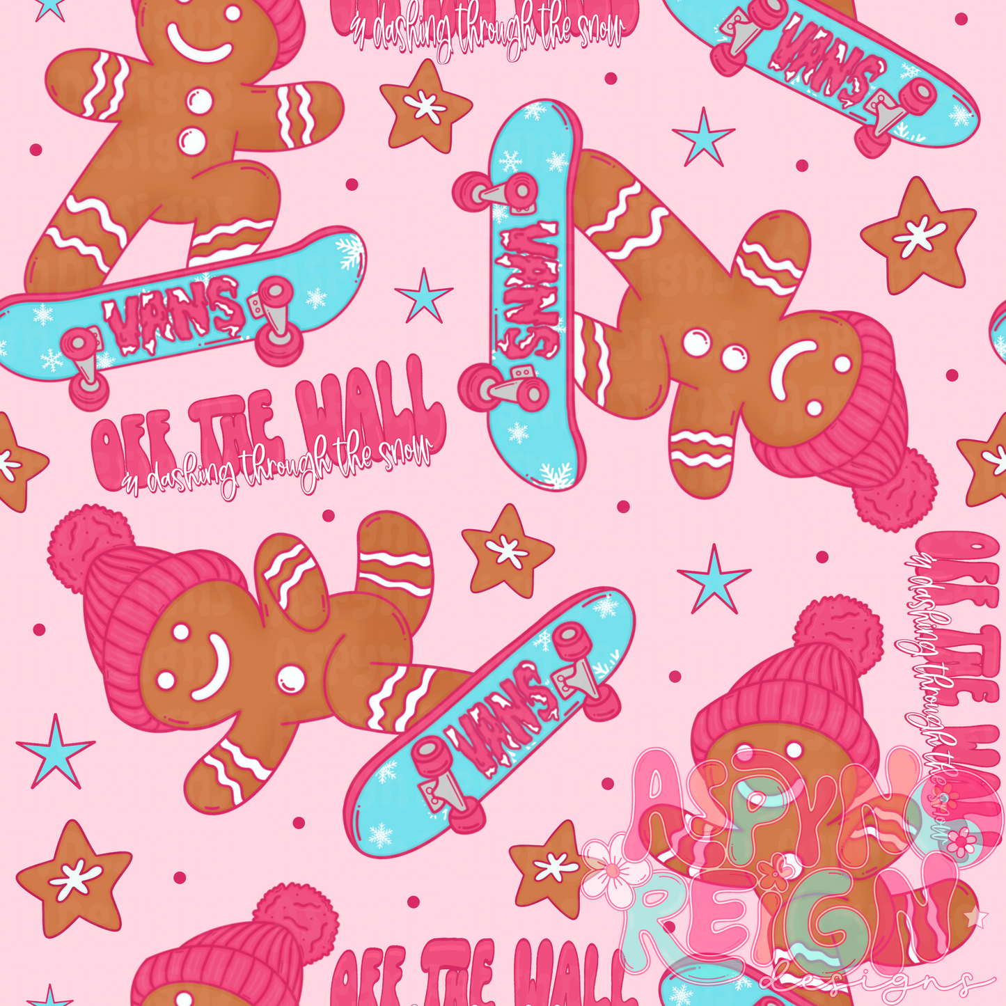 Girly Skating Gingerbread Men
