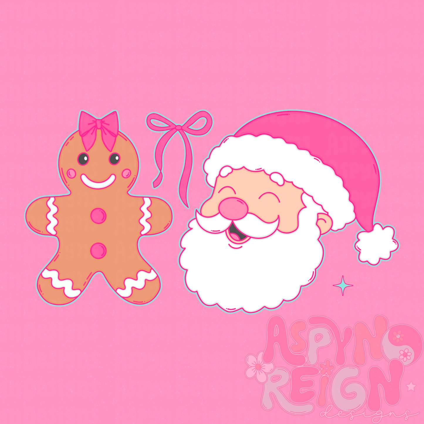 Coquette Santa & Gingerbread | PNG