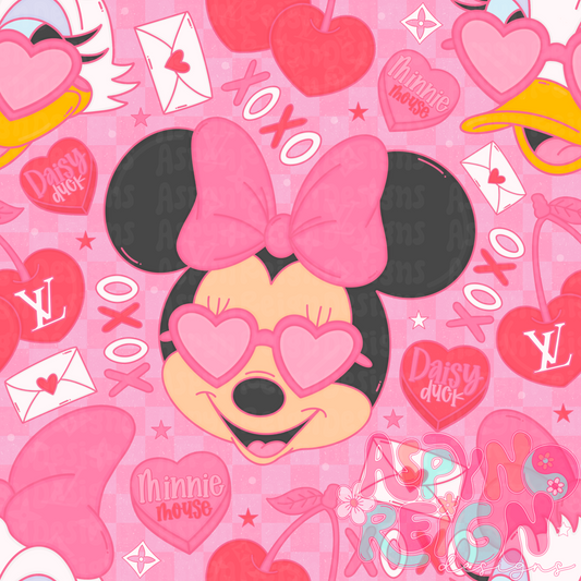 Boujee Mouse/Duck VDay | Checkered Background
