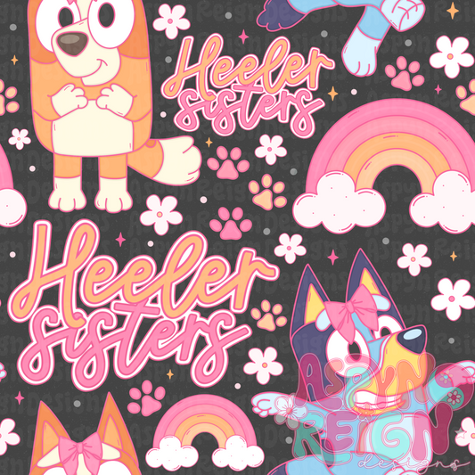 Heeler Sisters | Black Background