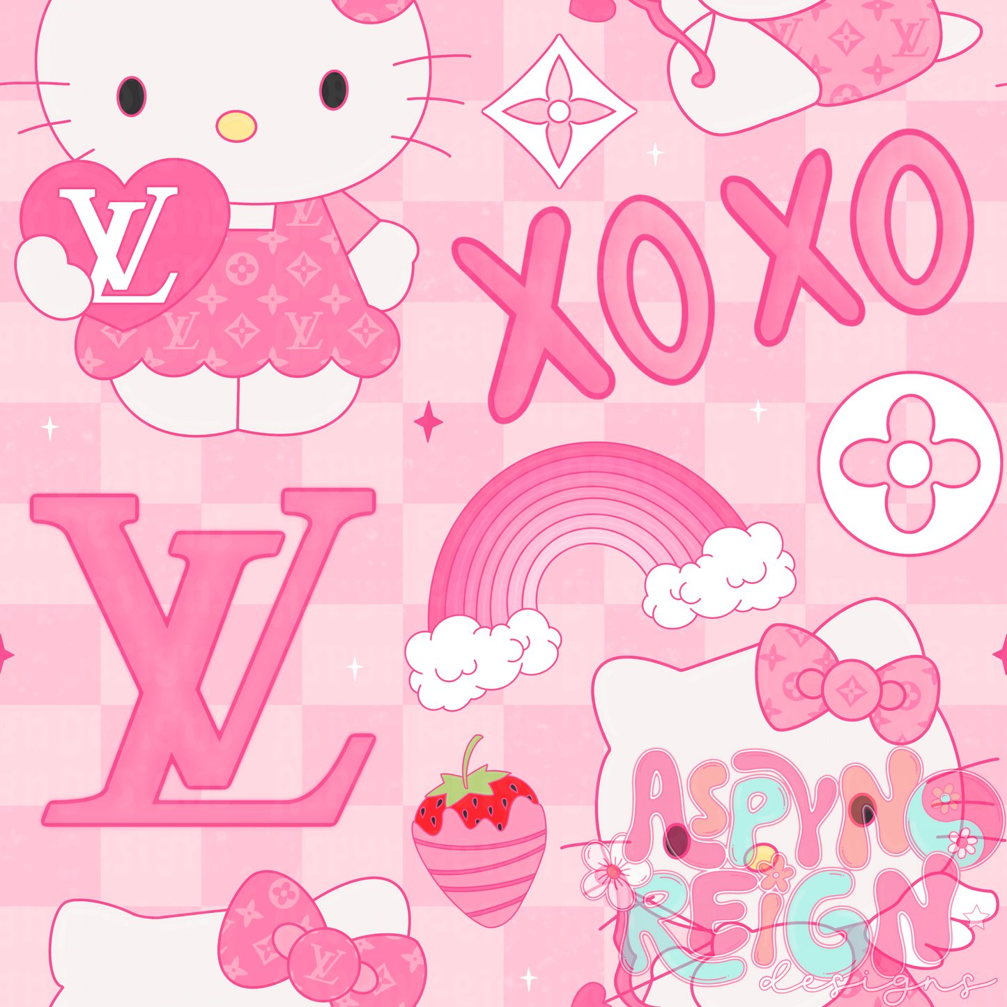 Boujee HK Valentine | Checkered Background