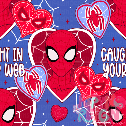 Caught in Your Web | Blue Background