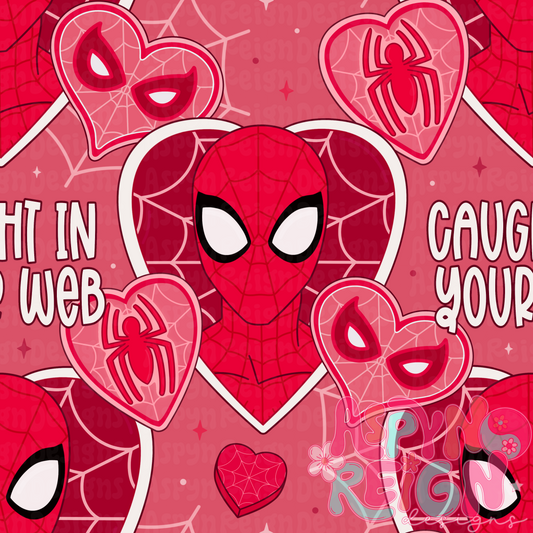 Caught in Your Web | Red Background