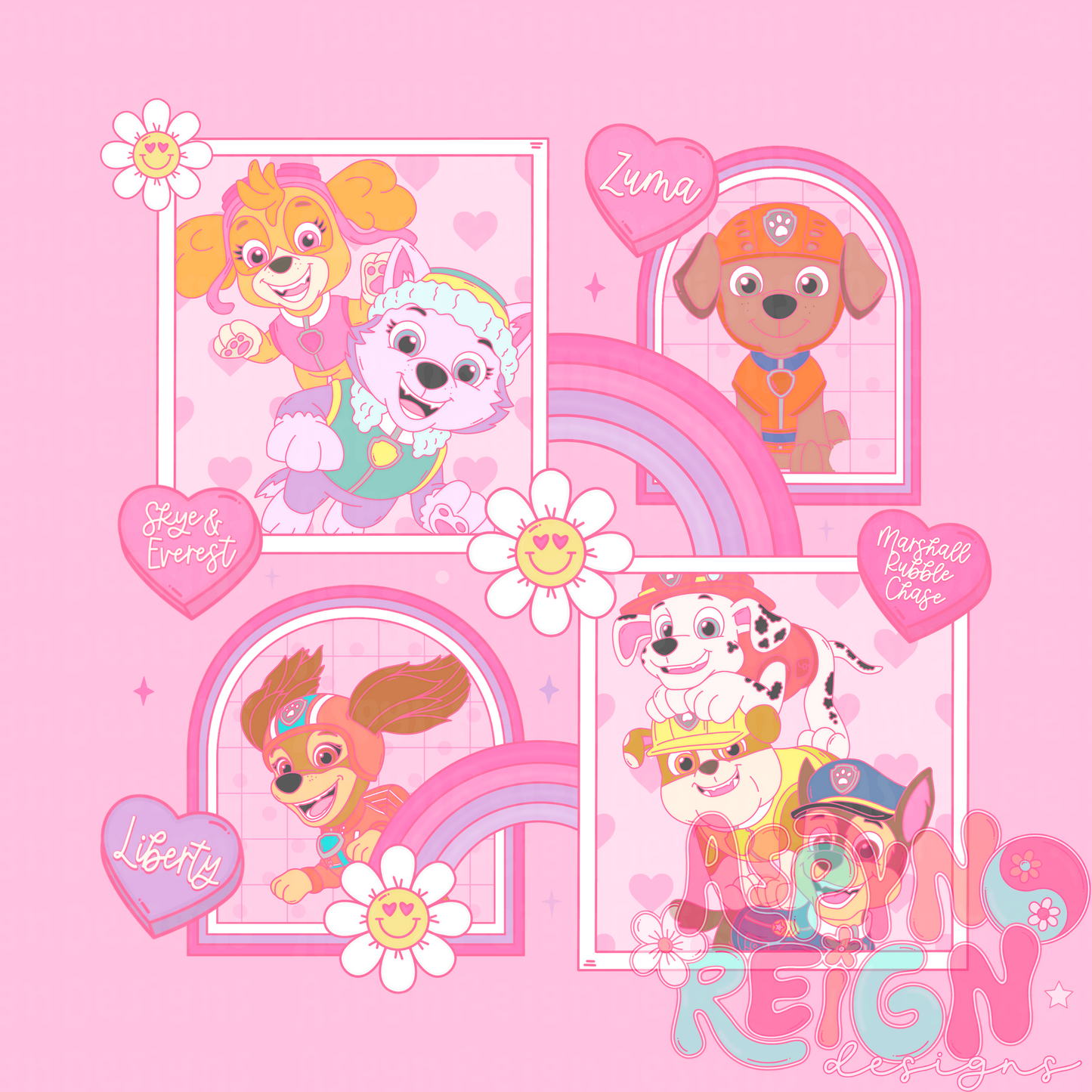 Valentine Pups Polaroids | PNG