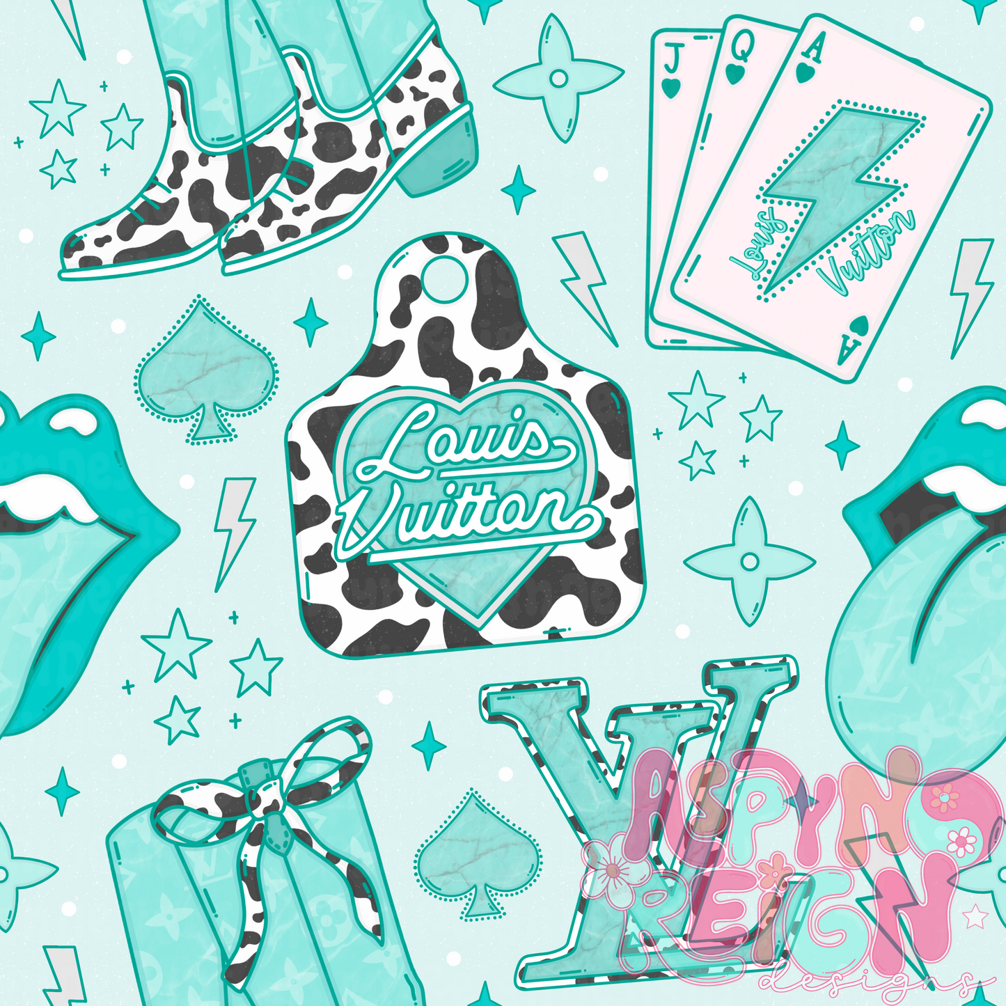 Boujee Cowgirl | Blue Background