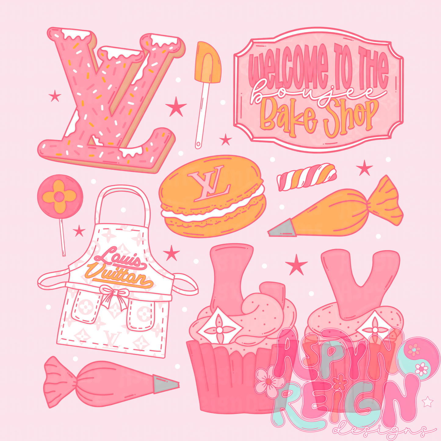 Pink & Orange Boujee Bakery | PNG