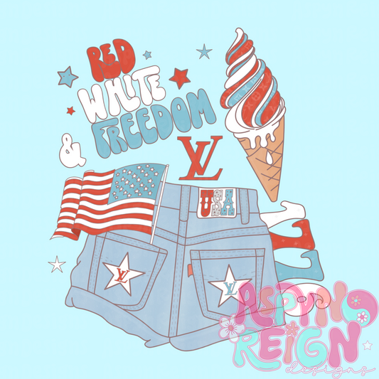 Boujee Red White & Freedom  | PNG