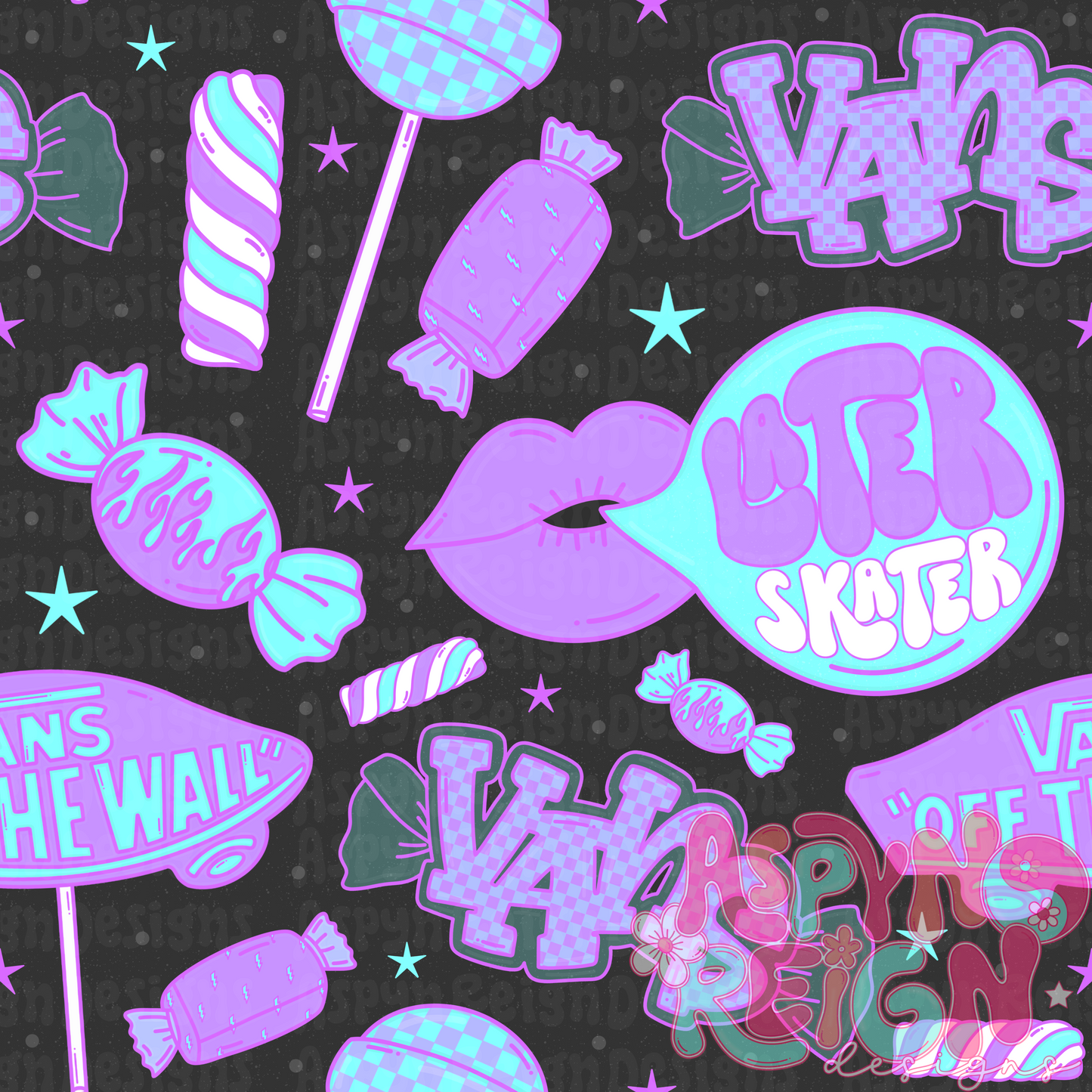 Blue & Purple Skater Inspired Candies