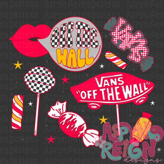 Red & Yellow Skater Inspired Candies | PNG