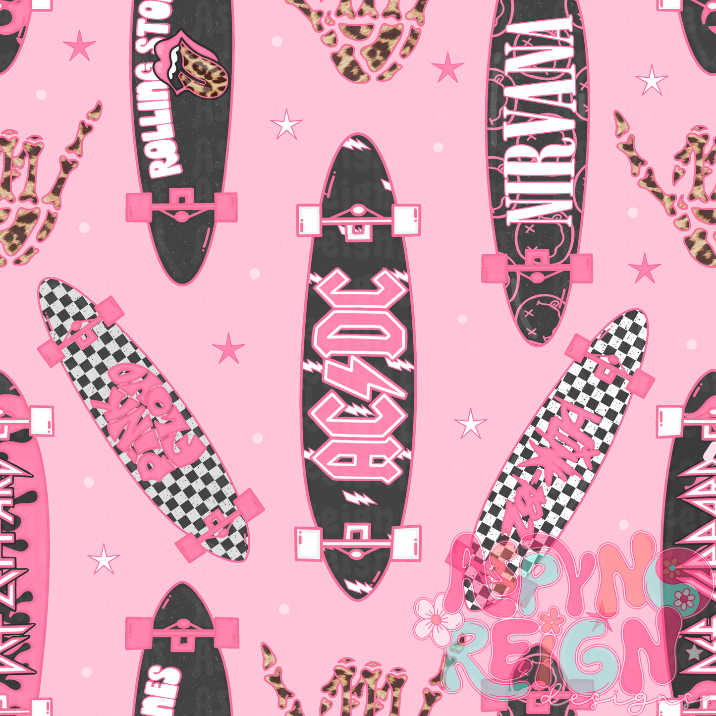 Girly Band Boards | Pink Background