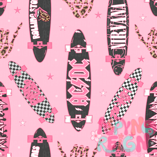 Girly Band Boards | Pink Background