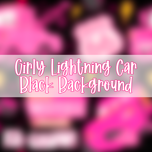 Girly Lightning Car | Black Background