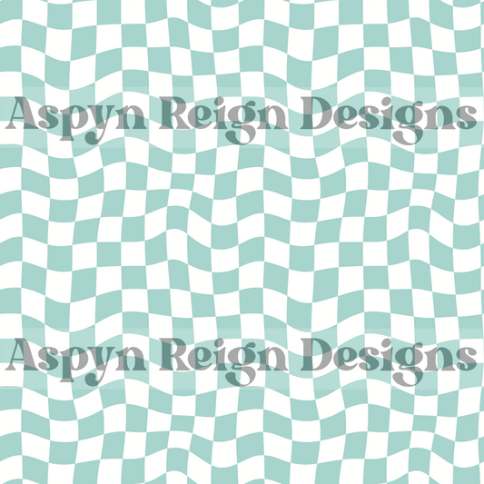 Wavy Checkers - Blue