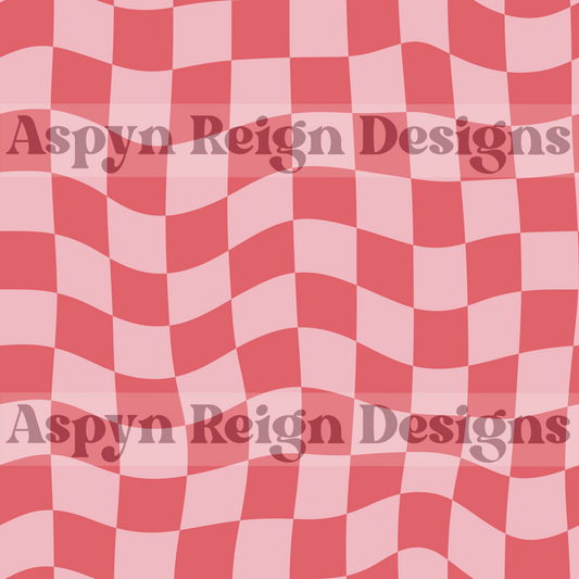 Wavy Checkers - Hot Pink